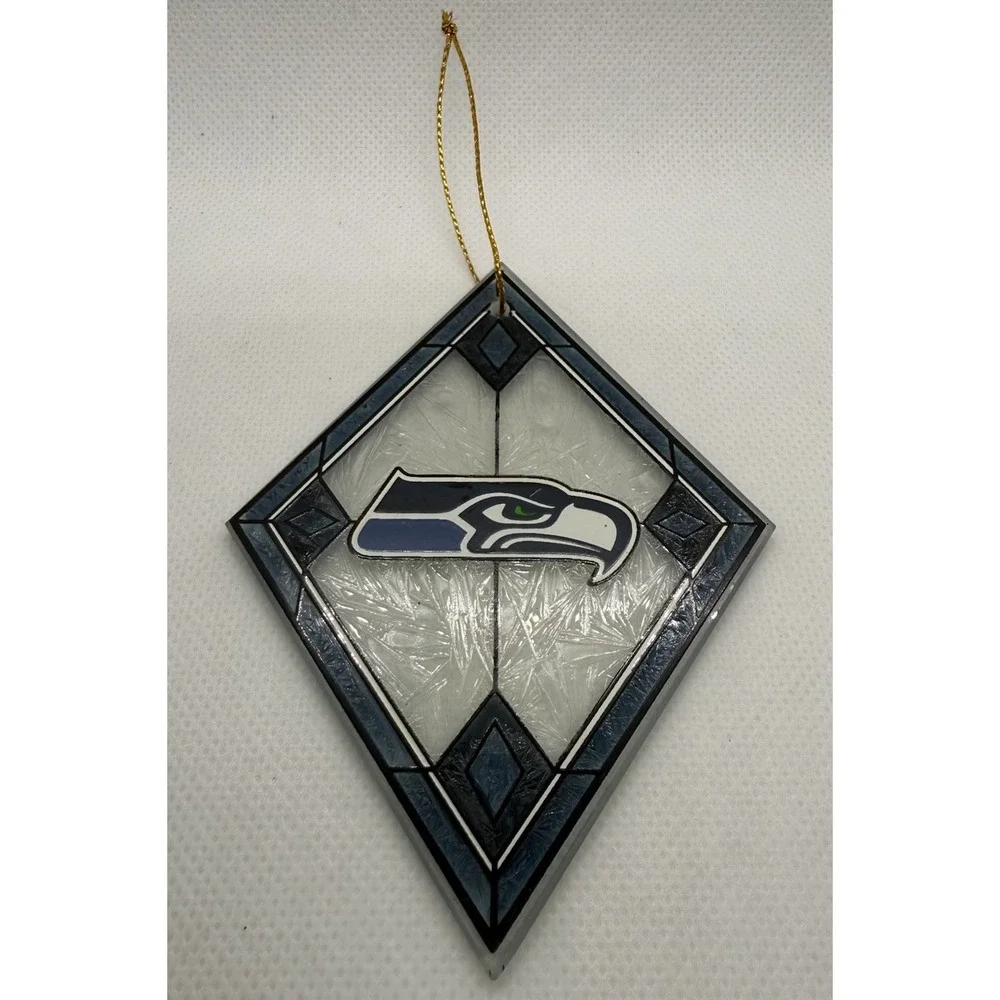 NFL Seattle Seahawks Art-Glass Diamond Shape Ornament